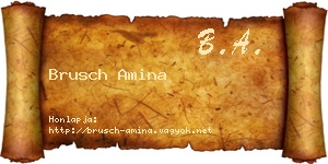 Brusch Amina névjegykártya
